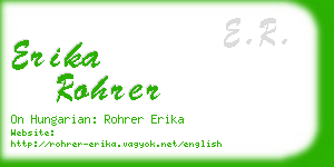 erika rohrer business card